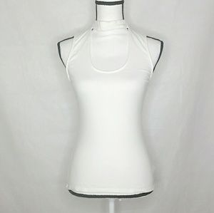 NWT Express White High Neck Open Chest Top S